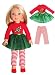 Candy Cane Tutu Dress| Fits 14" Wellie Wisher Dolls | 14'' Inch Doll Clothing
