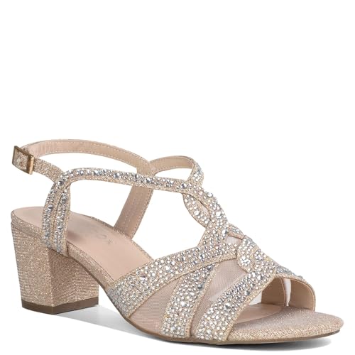 Paradox London Pink Women's Nadia Heeled Sandals, Champagne, 8.5 Wide