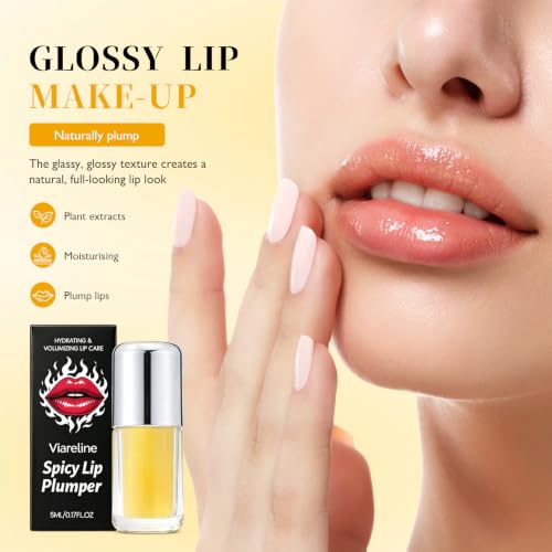 Spicy Lip Plumper Maximum Extra Strength - High-Shine Lip Gloss, Non-Sticky Volumizer Serum for Fuller Lips & Fine Lines, Hydrating Glass-Like Spicy Plumping Lip Oil, 5ML/0.17FL.OZ Portable (1PC) - Image 2
