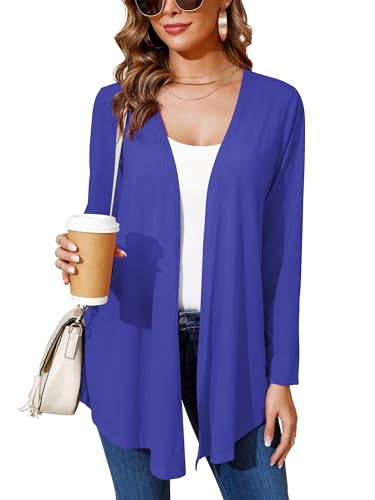 Image of Women's Lightweight Open Front Cardigans Casual Soft Drape Spring Summer Fall Cardigan S-3XL