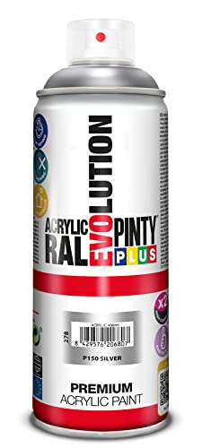 PINTYPLUS EVOLUTION Novasol M129407 - Pintura spray acrilica 520 cc plata purpurina, 0.6