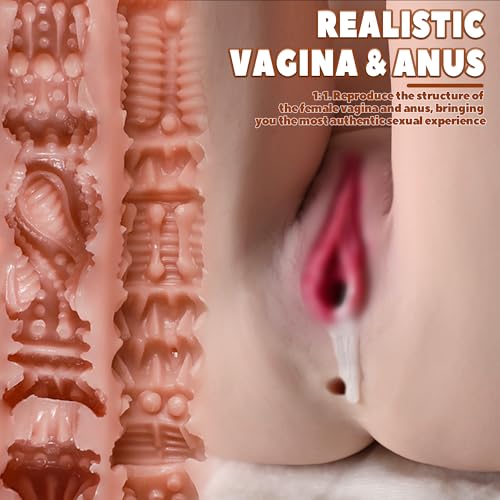 Image of Large Aircraft Cup Sex Love Doll Soft Breasts 3 in 1 Pocket Pussy Ass Male Stroker Toy with Big Boobs Vaginal and Anal, Realistic Masturbator for Men, NO Head 18.5lb