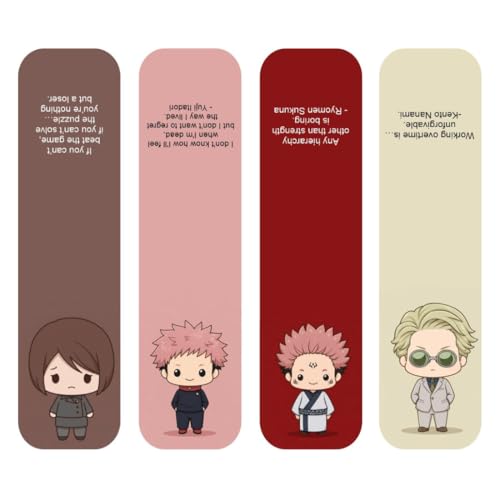 Image of Zesta Magnetic Bookmark | Aesthetic Book Mark for Reading | Cute Anime Bookmarks for Kids, Students | Book Accessories for Novels, Gifts for Readers (Jijut Su Kai Sen, Medium (9X2.5 Cms))