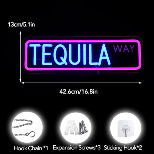 Image of Tequila Way Neon Sign USB LED for Home Bar & Man Cave Decor