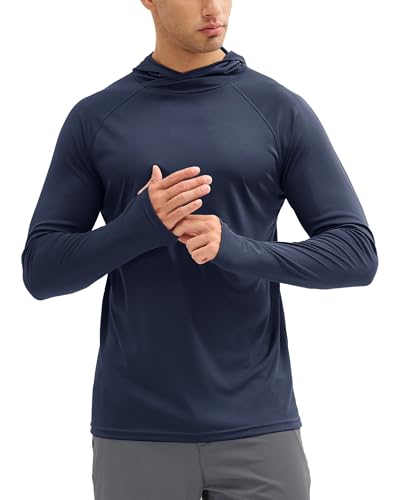 Boladeci Men's UPF 50+ Sun Protection Lightweight Hoodie Shirts Long Sleeve Fishing Shirts SPF UV Hiking Swim2