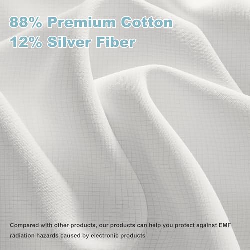 Image of Grounding Sheets,Grounding Bed Sheet for Sleeping 12% Silver Fiber,Flat Sheet 27x 52 inch with 15 Feet Grounding Cord (White, 27x52 inch /Crib)
