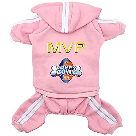 Dog Hoodies Dog Clothes Apparel 4 Legs Jumpsuit Football MVP Fleece Sweater Winter Sweat Shirt Warm Cotton Hoodie for Small Dog Medium Large Dog Cat Pink S Cover