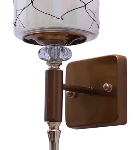Image of ELAINTE Premium Wall Light | | Elegant Glass Wall Lamp for Living Room & Hallway | 3 Years Warranty | Free Bulb (Lunara-Single)