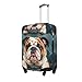 QSMBNET Travel Luggage Cover Funny English Bulldog Spandex Suitcase Protector Washable Baggage Covers Fashion Elastic Scratch-Resistant Luggage Cover Protector Fits 18-32 Inch Luggage