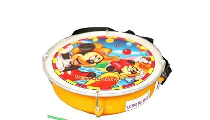 OM Plastic Baby TASA Nagara Dhol with Belt Stick USE for 1 to 5 Year Kids-image-29