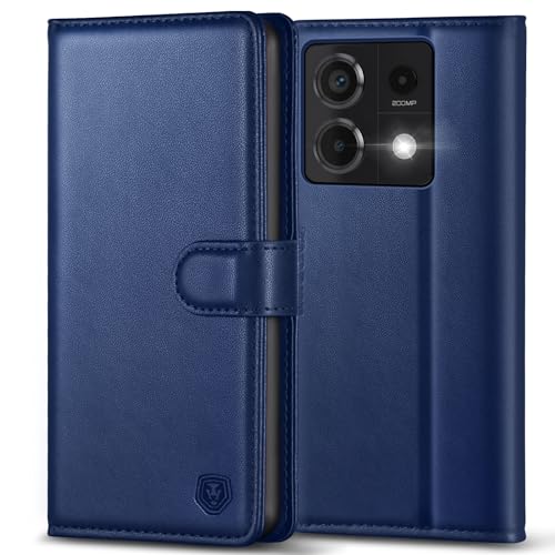 Coque Redmi Note 13 Pro 5G anti-rayure avec support clapet bleu foncé