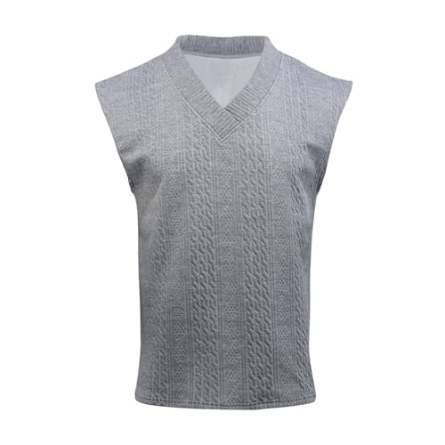 Mens Sweater Vest Relaxed Fit V Neck Sleeveless Knitted Pullover Cable Knitted Casual Soild Loose Oversized Waistcoat3