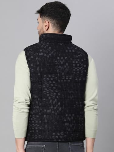 Image of oxolloxo Men's Aztec Print Zip Lined Sleeveless Reversible Quilted Jacket