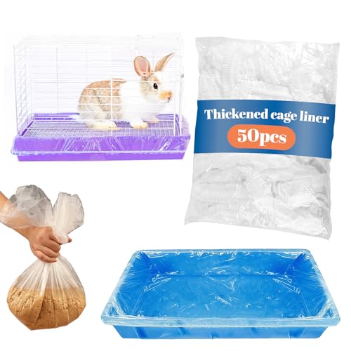 Disposable Small Animal Cage Liners, Plastic Liners Can Cover 37x19, 35x20 Inches, Suitable For Rabbits, Birds, Guinea Pigs, Chinchillas(50)
