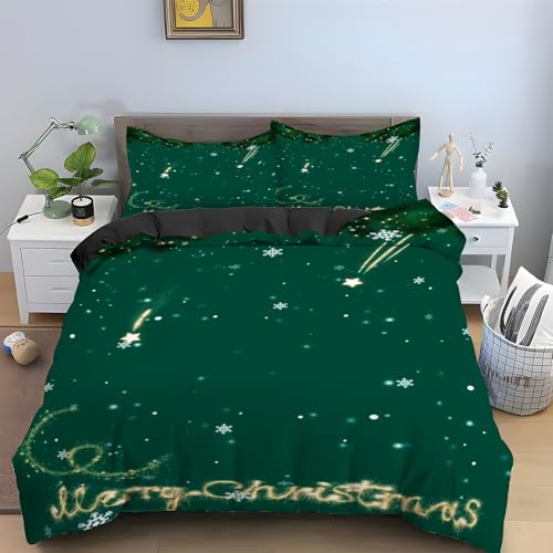 Housse de couette 220x240 Noël fermeture éclair microfibre douce
