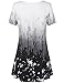 Lotusmile Tunic Shirts for Women to Wear with Leggings, V Neck Short Sleeve A Line Tie Dye Printed Blouses M Black