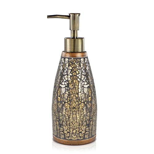 Deblanch Dakota Dosificador jabon, Resina, Marrón/Dorado, 8.5 X 8.5 X 21.5 Cm Cover