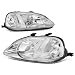 For Honda Civic EJ EK EM Pair of Chrome Housing Clear Corner Headlight Lamp Kit Replacement