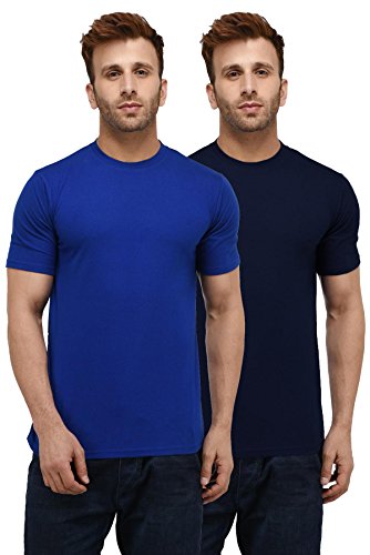 Image of London Hills Solid Cotton Blend Half Sleeve Regular Men Round Neck Tshirts | T Shirt For Man | Tshirt | Shirts Men | Tshirt For Man | T-shirt | T-shirts | Stylish | Gym Wear For Workout | MultiColored