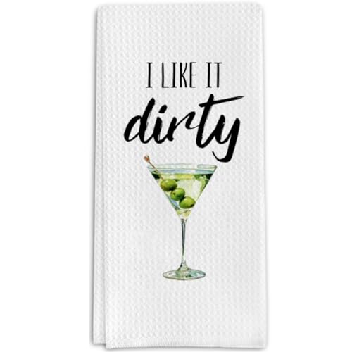 Dirty Martini Gifts Kitchen Towels for Martini Lover, Cocktail Lovers Gifts Decorative Towels for Bar Kitchen Bathroom