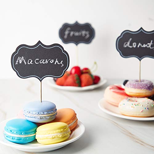 Blulu BLULU-CHALKBOARD PICKS-01 50 Pieces Cheese Markers For Charcuterie Board Buffet Labels Food Tags Blank Toothpick Flags Appetizer Signs Chalkboard Cupcake Toppers Picks thumb #2