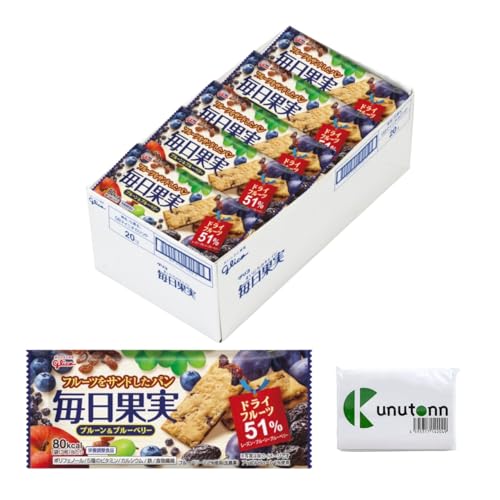 Kunutonn 江崎グリコ グリコ 栄養補助食品 毎日果実 3枚 + オリジナルロゴ入りeおまけ付 40個セット