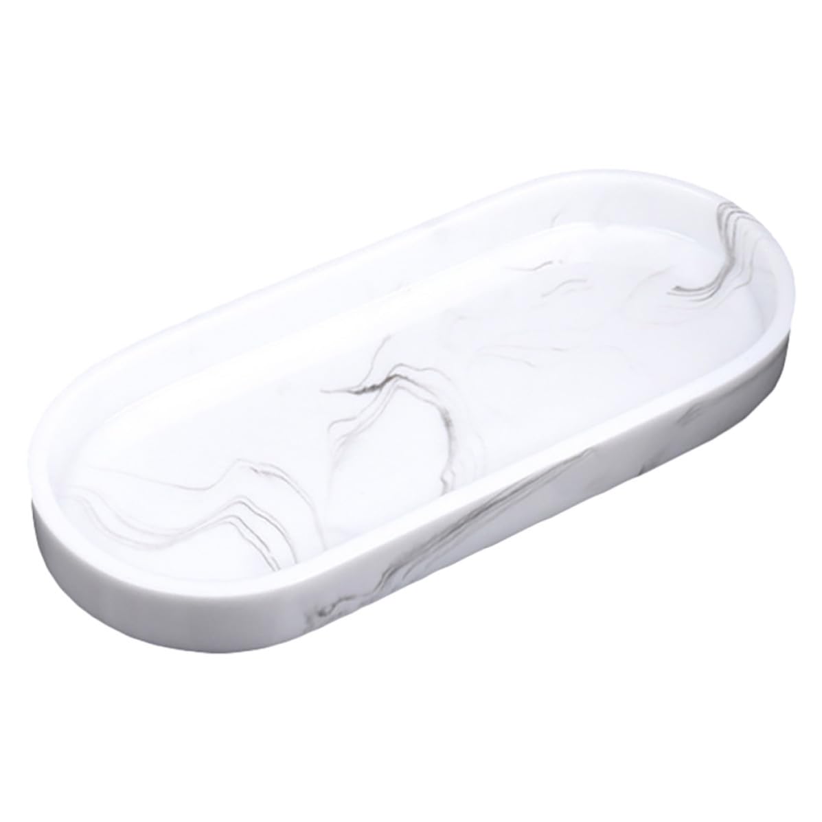Plateau de salle de bain résine marbre contre le désordre du lavabo