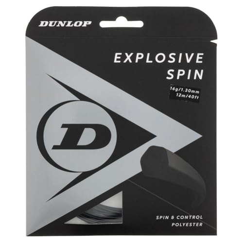 Dunlop Sports Explosive Spin 16G Tennis String, Black, 1 Set
