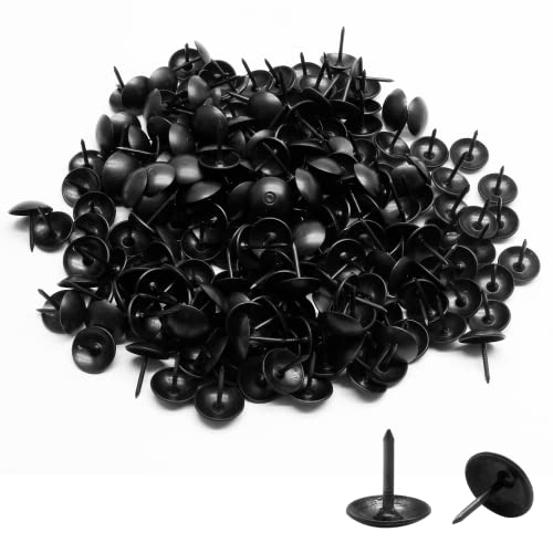 220個 ブラック 室内装飾鋲、3/7インチ メタル ラウンドヘッド サムタック、家具用家具装飾ピン DIYプロジェクト