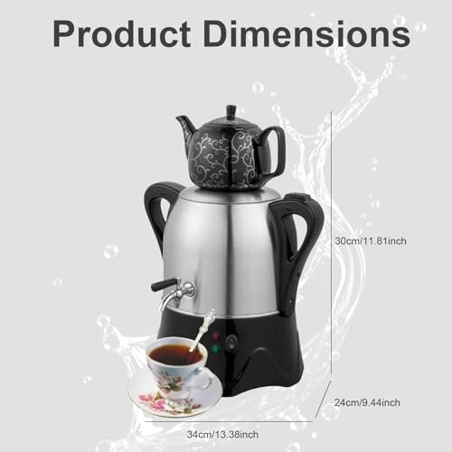 Samovar Eléctrico para Té Turco 2 Niveles Acero Inox miniatura 4