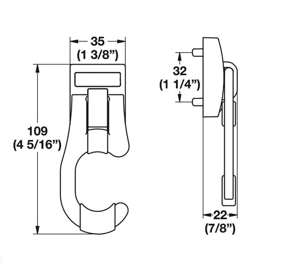 Kitchen Inventions TAG Hardware Premium Cleat Mount Broom and Mop Hook with Protective Non-Slip Rubber (Matte Gold)