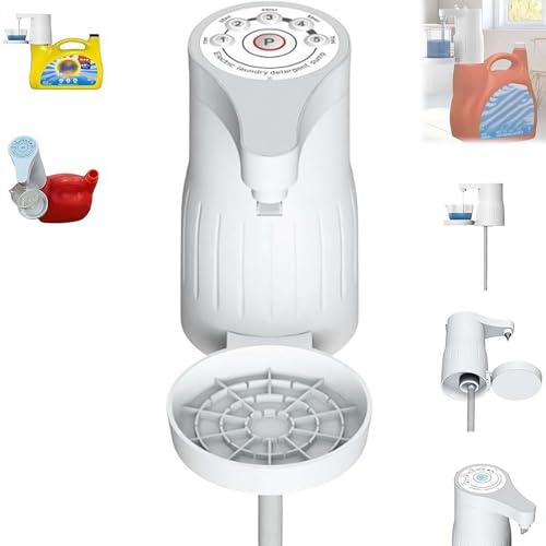 Laundry Detergent Dispenser Electric, 2025 Automatic Electric Laundry Detergent Pump Dispenser, Automatic Liquid Detergente Drip Catcher, Laundry Soap Dispenser Accessories