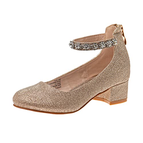 Badgley Mischka Girls Dress Block Medium Heel Party Pumps Closed