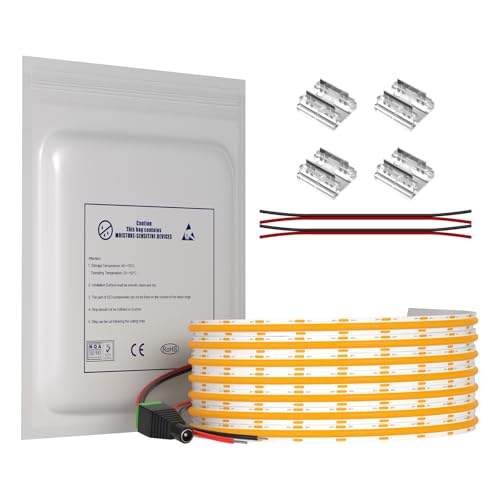 MALIIGAZA Bande LED COB 10m 12V 3000K Blanc Chaud, Ruban Lumineux Flexible Haute Luminosité, Éclairage d'Ambiance pour Meuble et Plafond, IRC90, DIY Décoration Intérieure, [Sans Transformateur]