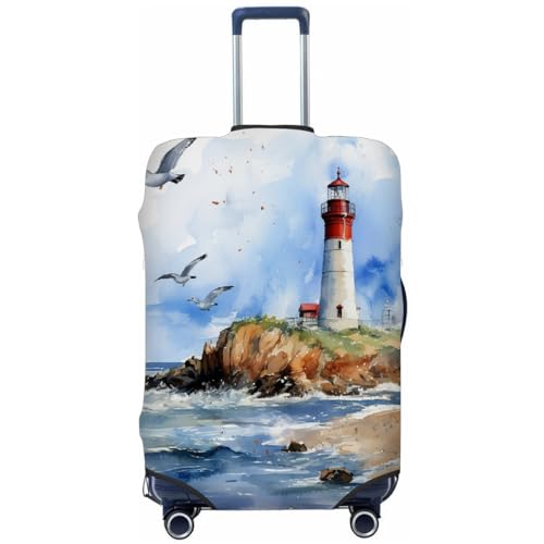 Ocean Lighthouse Stretchable Luggage Covers for Suitcase TSA Approved, Dust Proof and Scratch Resistant Travel Luggage Protector for Carry On (29-32 in)