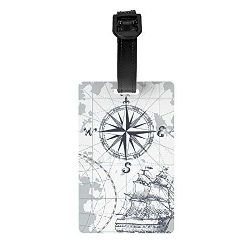 Nautical Sailboat Luggage Tags with Strap for Travel