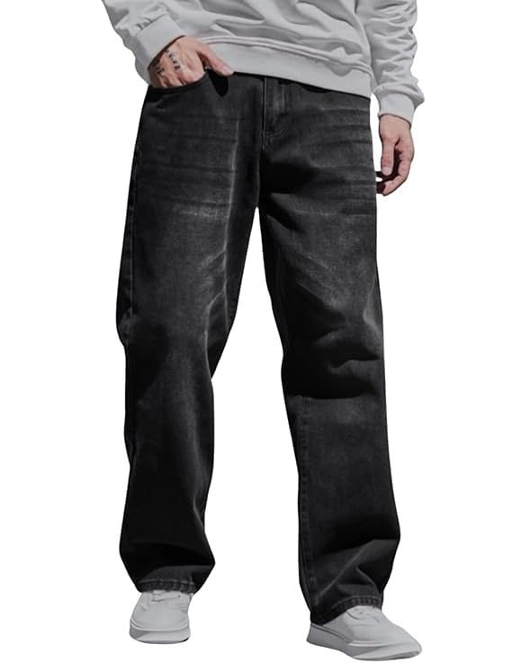 Image of JAAR Loose Fit Jeans for Men - Oversized Baggy Denim Pants | Mid Rise Streetwear Style |