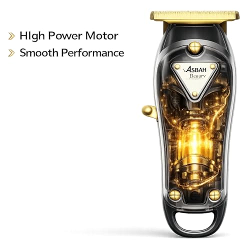 Image of ASBAH Professional Palladium Mini Trimmer | Cordless Trimmer | Clipper with Guide Comb | One Year Warranty, Lifetime Repair & Services (Multicolor)
