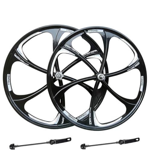 ZCXBHD 26" ܂肽ݎ]ԗp }OlVE BMX zC[Zbg 6 {X|[N s[X\ ]ԃfBXNu[LΉ 100/135mm nu 6-9[^[(Black-Silver,Pair)