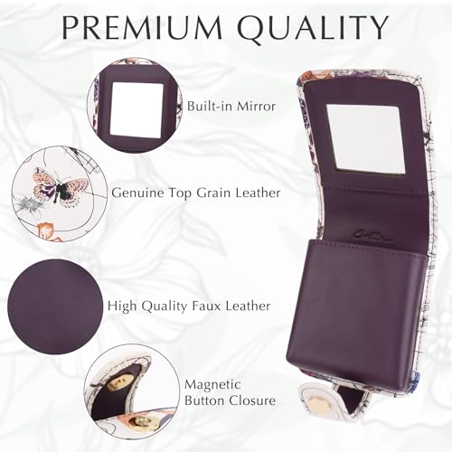 kilofly Genuine Leather Double Lipstick Case Cosmetic Makeup Holder + Gift Box2