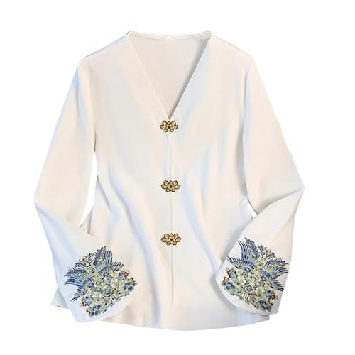 Women's Spring Shirt Chinese Style Long-Sleeve Blouse
