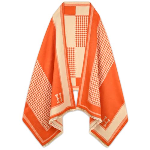 EXTREE Pashmina Silk Shawl – Aer-Orange Wrap for Women