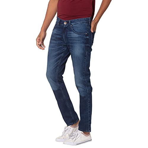 Image of Spykar Blue Cotton Slim Fit Narrow Regular Length Jeans for Men(8907966466777,Blue,31)