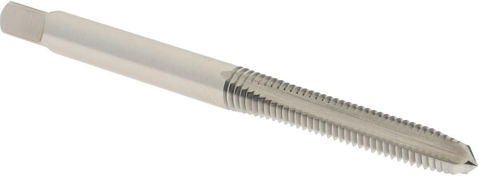 Hertel High Speed Steel Hand STI Tap, #6-32 UNC, H2, 3 Flutes, Plug Chamfer, 2-3/8" OAL, Bright Finish