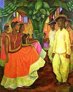 Handmade Oil Painting Reproductions of Dance In Tehuantepec 1928,Oil Painting by Diego Rivera - 72 By 96 inches
