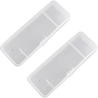 Teensery 2 Pcs Clear Plastic Shaving Box Portable Travel Manual Shaver Case Razor Protector Hard Case Shaver Storage Box Container for Manual Razor System, Shaving Accessories