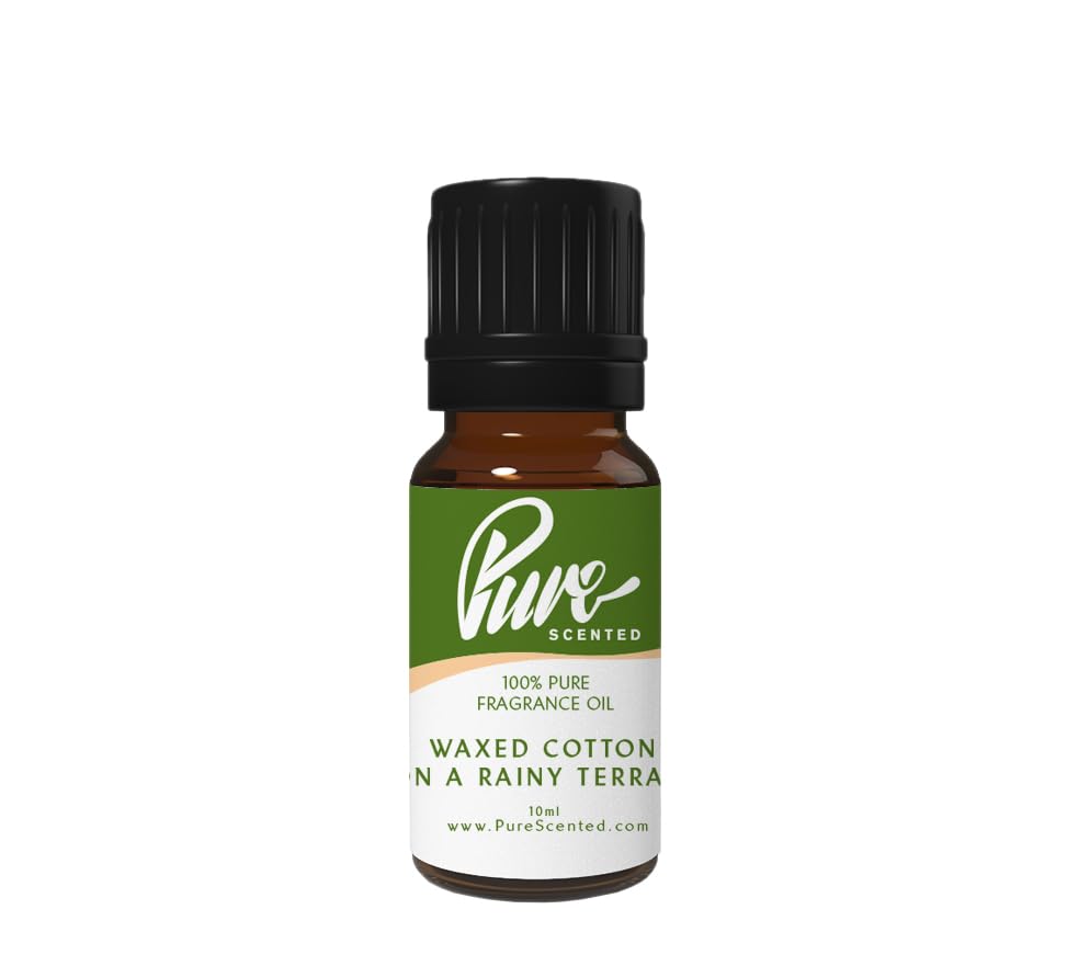 Pure Scented Fragrance Oils - 1 x 10ml Suitable for Candles, Soaps, Diffusers, Cosmetics, Wax Melts, Designer (1 x 10ml, Waxed Cotton On A Rainy Terrain)