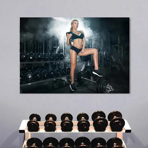 Haltérophilie et fitness : affiche en toile pour dynamiser un mur de garage vide
