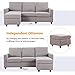 HONBAY Sectional Couch with Storage Ottoman, L Shaped Sofa for Living Room, Light Grey