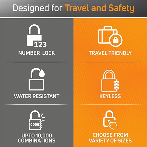 Image of AIDO 4-Digit Luggage Locks | 40mm Number Locks | Default Code 0000 | for Door, Suitcase, Travel Bags, Sports Bags & Backpacks | Small Combination Padlocks for Locker & Tool Box| 2 Yr Warranty